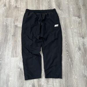 Y2K Nike Track Pants Mens XL‎ Black Wide Leg Windbreaker Baggy Hip Hop Grunge